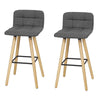 SoBuy FST50-DGx2 Lot de 2 Tabourets de Bar Cuisine avec Dossier et Repose-Pieds