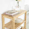 SoBuy FWT70-N Table de Salle à Manger Pliante avec étagères latérales, Table à Manger en Bois d'hévéa, Table à Dîner Pliable, Table en Bois pour Cuisine, Salle à Manger, Salon et Balcon, 60x98x126cm