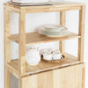 SoBuy FWT70-N Table de Salle à Manger Pliante avec étagères latérales, Table à Manger en Bois d'hévéa, Table à Dîner Pliable, Table en Bois pour Cuisine, Salle à Manger, Salon et Balcon, 60x98x126cm
