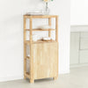 SoBuy FWT70-N Table de Salle à Manger Pliante avec étagères latérales, Table à Manger en Bois d'hévéa, Table à Dîner Pliable, Table en Bois pour Cuisine, Salle à Manger, Salon et Balcon, 60x98x126cm