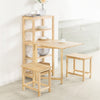 SoBuy FWT70-N Table de Salle à Manger Pliante avec étagères latérales, Table à Manger en Bois d'hévéa, Table à Dîner Pliable, Table en Bois pour Cuisine, Salle à Manger, Salon et Balcon, 60x98x126cm
