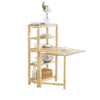 SoBuy FWT70-N Table de Salle à Manger Pliante avec étagères latérales, Table à Manger en Bois d'hévéa, Table à Dîner Pliable, Table en Bois pour Cuisine, Salle à Manger, Salon et Balcon, 60x98x126cm