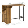 SoBuy FWT98-PF Table Haute de Cuisine avec Plateau Extensible – Mange Debout pour Petits Espaces, Table de Salle à Manger Moderne, Bar pour Cuisine, Salon ou Bar à Café 120 × 45/63 × 95cm