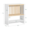 SoBuy KCR09-W Porte-Assiettes Mural avec Étagère et 7 Crochets – 11 Assiettes Ø35 cm, 64×24×71 cm, 10 kg, Blanc