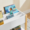 SoBuy KMB35-W Bibliothèque Enfants, Étagère à Livres, Étagère de Rangement pour Livres et Jouets, Meuble de Rangement, Organisateur de Jouets et Livres Multifonctionnel à 2 Étagères, L85xP42xH45 cm