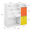 SoBuy KMB37-W Étagère de Rangement pour Livres et Jouets Enfant Bibliothèque avec 2 Paniers