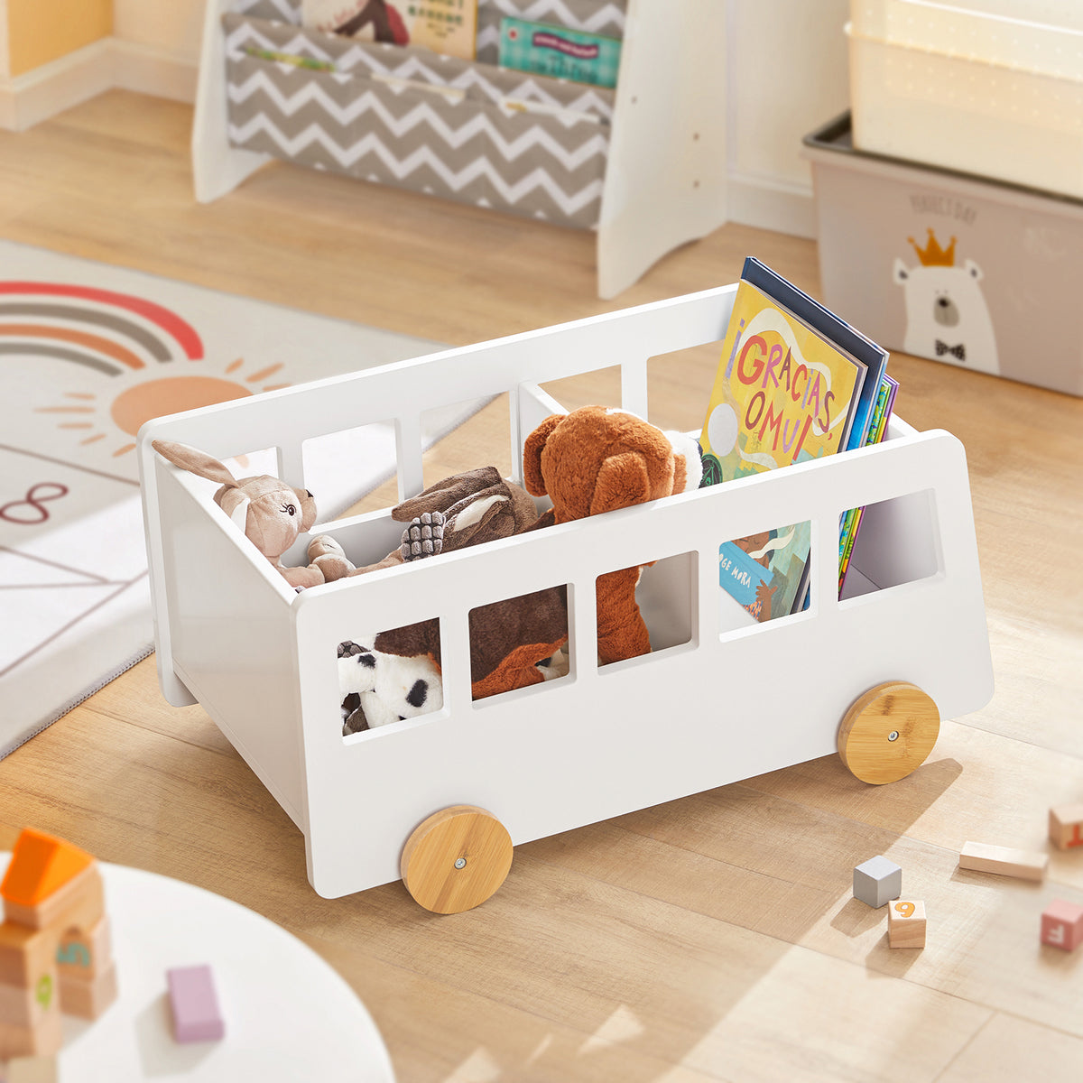 Chariot de rangement pour jouets pour enfants, étagère domestique T1, livre  d'images mobile T1