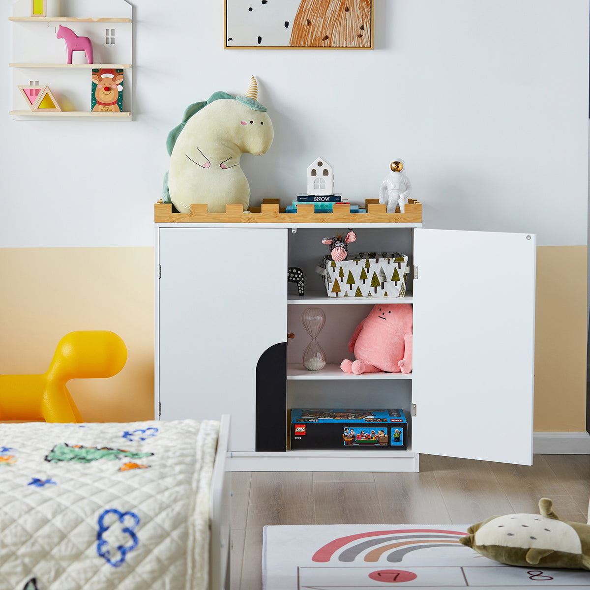 SoBuy KMB83-W Étagère de Rangement Enfant pour Jouets et Livres