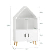 SoBuy KMB58-W Bibliothèque Enfant Étagère de Rangement pour Livres et Jouets Étagère à Livres Armoire Meuble de Rangement sur Pieds avec 1 Regard de Château, 2 Compartiments et 2 Portes, 63x30x103 cm