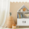 SoBuy KMB58-W Bibliothèque Enfant Étagère de Rangement pour Livres et Jouets Étagère à Livres Armoire Meuble de Rangement sur Pieds avec 1 Regard de Château, 2 Compartiments et 2 Portes, 63x30x103 cm