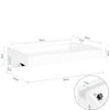 SoBuy NKD01-W Tablette de lit Amovible à encoches câbles - Plateau en Bambou pour Livres, Smartphones & Lunettes - Adapté aux Cadres de lit de 1-3cm 36x25x9cm Blanc