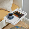 SoBuy NKD01-W Tablette de lit Amovible à encoches câbles - Plateau en Bambou pour Livres, Smartphones & Lunettes - Adapté aux Cadres de lit de 1-3cm 36x25x9cm Blanc