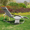 SoBuy OGS28-HGx2 Lot de 2 Chaise Longue Transat de Jardin Bascule avec Appui-tête Réglable et Pochette latérale