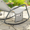 SoBuy OGS47-HG Fauteuil à Bascule Adulte, Chaise Longue, Transat Relaxation Ergonomique avec Pochette Latérale