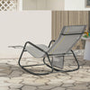 SoBuy OGS47-HG Fauteuil à Bascule Adulte, Chaise Longue, Transat Relaxation Ergonomique avec Pochette Latérale