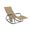 SoBuy OGS47-KA Fauteuil à Bascule Adulte, Chaise Longue, Transat Relaxation Ergonomique avec Pochette Latérale