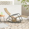SoBuy OGS47-KA Fauteuil à Bascule Adulte, Chaise Longue, Transat Relaxation Ergonomique avec Pochette Latérale