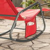 SoBuy OGS47-R Fauteuil à Bascule Adulte, Chaise Longue, Transat Relaxation Ergonomique avec Pochette Latérale