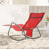 SoBuy OGS47-R Fauteuil à Bascule Adulte, Chaise Longue, Transat Relaxation Ergonomique avec Pochette Latérale