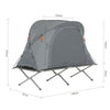SoBuy OGS60-HG Lit de Camping Pliable en Aluminium Léger, 3 en 1 avec Toit Anti-UV + Matelas Gonflable Intégré + Sac de Transport, 1 Personne