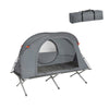 SoBuy OGS60-HG Lit de Camping Pliable en Aluminium Léger, 3 en 1 avec Toit Anti-UV + Matelas Gonflable Intégré + Sac de Transport, 1 Personne
