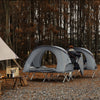SoBuy OGS60-HG Lit de Camping Pliable en Aluminium Léger, 3 en 1 avec Toit Anti-UV + Matelas Gonflable Intégré + Sac de Transport, 1 Personne