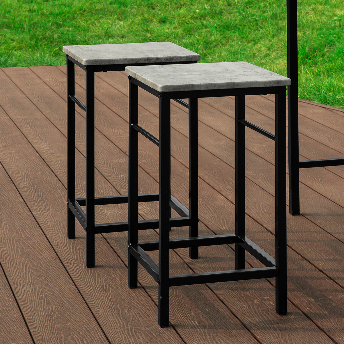 SoBuy OGT11-HG Ensemble de table haute pour salle à manger avec 4 tabourets