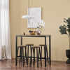 SoBuy OGT22-SCH Set de Table + 4 Tabourets de Bar Avec Repose-Pieds - Ensemble Table Haute de Cuisine Mange-Debout (Noir)