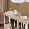 SoBuy OGT22-WN Set de Table + 4 Tabourets Ensemble Table de Bar Bistrot + 4 Tabourets de Bar avec Repose-Pieds