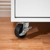 SoBuy ASK09-W Caisson de Bureau à roulettes, Support Imprimante Roulant, Organiseur Bureau, Meuble de Rangement Bureau, Caisson de Rangement avec 2 Tiroirs, 1 Porte Vitrée – 75 x 40 x 76 cm, Blanc