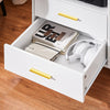 SoBuy ASK09-W Caisson de Bureau à roulettes, Support Imprimante Roulant, Organiseur Bureau, Meuble de Rangement Bureau, Caisson de Rangement avec 2 Tiroirs, 1 Porte Vitrée – 75 x 40 x 76 cm, Blanc