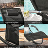 SoBuy OGS28-SCHx2 Lot de 2 Chaise Longue Transat de Jardin Bascule avec Appui-tête Réglable et Pochette latérale