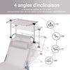 SoBuy OGS48-MIx2 Lot de 2 Transat Jardin Extérieur Pliable Bain de Soleil avec Oreiller Chaise Longue avec Pare-Soleil et Poche Latérale Mobilier de Jardin pour Terrasse Piscine Beige 155x56x81cm
