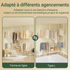 SoBuy KLS04-II-W Portant à vêtements télescopique solide - Penderie ouverte réglable avec tringles et étagères, Porte manteau pour chambre/dressing, Blanc