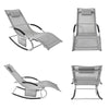 SoBuy OGS28-HG Chaise Longue Transat de Jardin Bascule avec Appui-tête Réglable et Pochette latérale