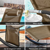 SoBuy OGS28-BR Chaise Longue Transat de Jardin Bascule avec Appui-tête Réglable et Pochette latérale
