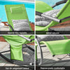 SoBuy OGS28-GR Chaise Longue Transat de Jardin Bascule avec Appui-tête Réglable et Pochette latérale | Prévente