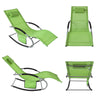 SoBuy OGS28-GR Chaise Longue Transat de Jardin Bascule avec Appui-tête Réglable et Pochette latérale | Prévente