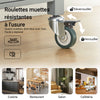 SoBuy FKW22-HG Meuble de Cuisine à roulettes avec Plan de Travail Desserte Cuisine compacte pour Rangement Cuisine, extérieur ou Chambre Chariot de Service Multifonction Gris 60x92x44cm