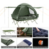 SoBuy OGS32-L-GR Tente de Camping 4 en 1 Pliable 2 Personnes – Lit Surélevé 180 kg, Toit Ouvrant, Matelas, Sac de Couchage, Vert