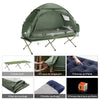 SoBuy OGS32-GR Tente de Camping 4 en 1 Pliable 1 Personne – Lit Pliant, Matelas Gonflable, Sac de Couchage Inclus, Vert