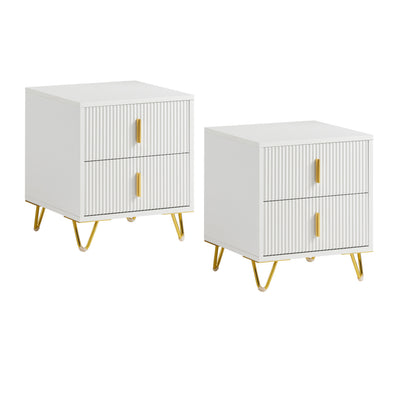 SoBuy FBT115-Wx2 Lot de 2 Table de Chevet - Table de Nuit avec 2 tiroirs, Table d'appoint pour Chambre à Coucher - Meuble de 