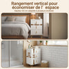 SoBuy FBT115-L-W Table de Chevet - Table de Nuit avec 3 tiroirs, Table d'appoint pour Chambre à Coucher - Meuble de Rangement Moderne, Blanc L40 x P40 x H63 cm