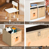 SoBuy KMB113-W Ensemble Table Enfant avec 2 Chaises, Table de Dessin, Bureau Enfant avec 1 Compartiment et 2 Boîtes de Rangement, Étudier et Jouer, Blanc