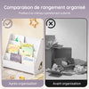 SoBuy KMB32-K-W Bibliothèque Enfant Rangement Jouet Enfant Bibliotheque Livre 4 Niveaux et 1 Compartiment Ouvert Étagère à Livres Meuble de Rangement Chambre d'Eanfant Bureau Salon Blanc 70x30x60 cm