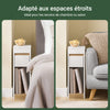 SoBuy FBT163-WN Table de Chevet étroite de 20 cm avec tiroir et étagère, Meuble Gain de Place pour Salon, Blanche et Naturelle 20 x 35 x 60 cm
