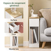 SoBuy FBT111-W Table de Chevet Étroite et Fine avec Tiroir et Étagère – Table de Nuit Bout de Canapé Chevet de Lit – Rangement pour Chambre ou Salon Blanc L20 x P35 x H60 cm