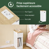 SoBuy FBT111-E-WNx2 Lot de 2 Table de Chevet Étroite avec Station de Charge, Table d'Appoint Fine avec Prise Standard, Port USB et Port Type-C pour Chambre à Coucher et Salon, Blanc 20 x 35 x 60 cm