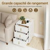 SoBuy FBT115-L-E-W Table de Chevet avec Fonction de Charge, Table de Nuit avec 2 Prises, USB et Type-C, Table d'appoint Bedside Table pour Chambre et Salon, Blanc, L40 x P40 x H63,5 cm