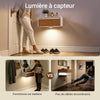 SoBuy FBT174-E-WN Table de Chevet Suspendue avec Lampe à détecteur de Mouvement Amovible et tiroir, Table de Nuit Flottante pour Chambre, Salon ou Couloir, 40x29.8x15.6cm, Blanc Naturel
